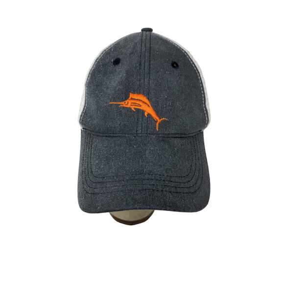 Tommy Bahama Slideback Mesh Back Hat Gray & White Embroidered Logo One Size - Picture 1 of 11